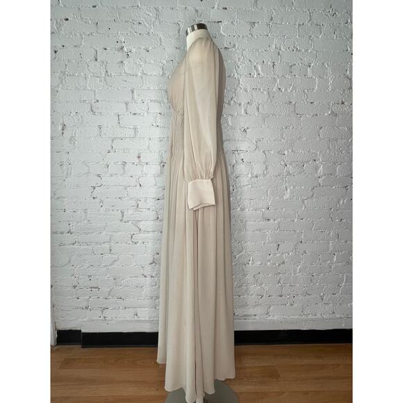 Couture Stella McCartney Carleigh Silk Georgette Maxi Dress Taupe 40 $2600 - Picture 6 of 12